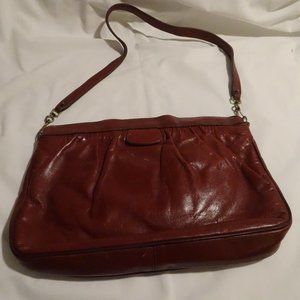 Vintage Etienne Aigner Handmade Oxblood Red Leather Shoulder Handbag PURSE 70s